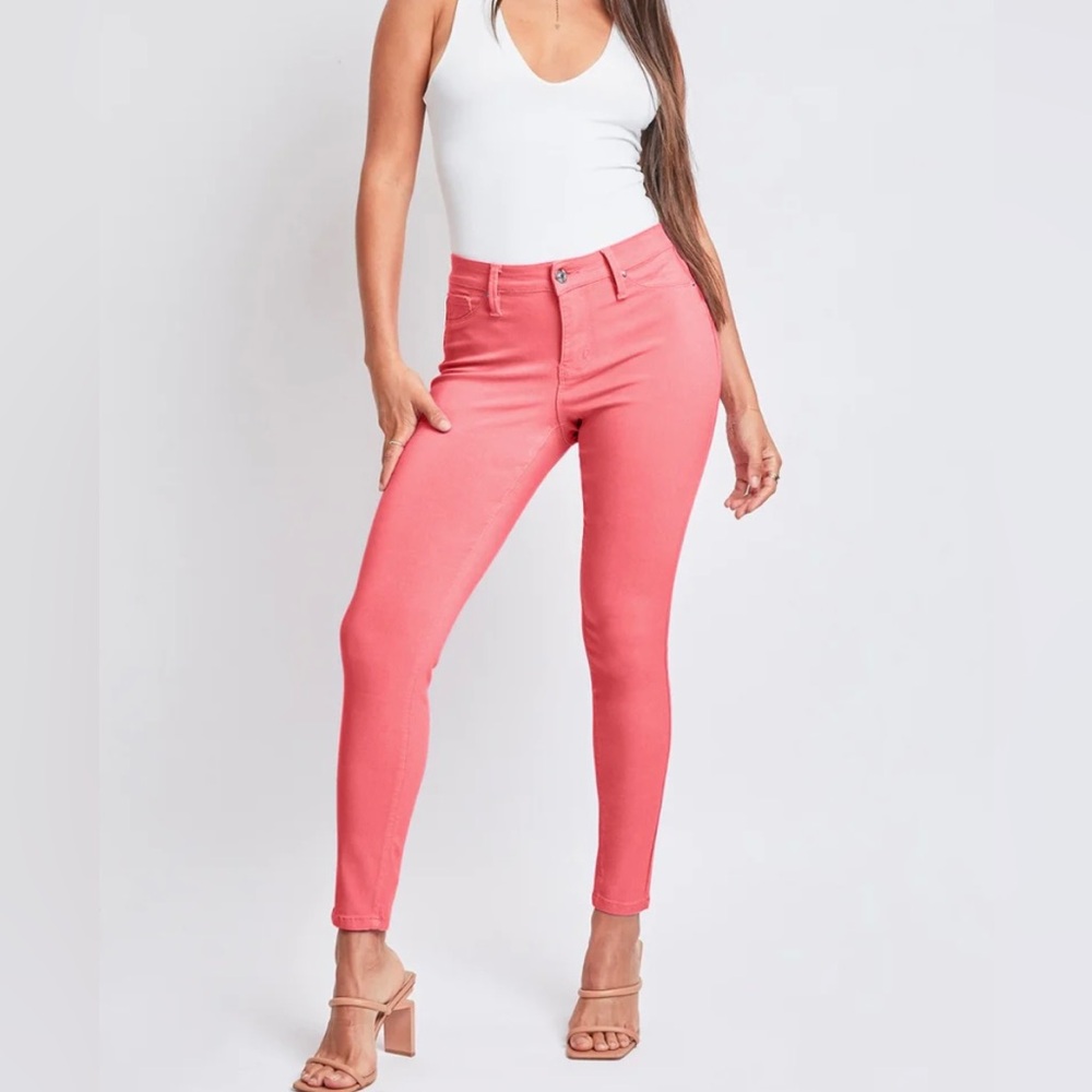 Hudson Jeans Coral Pink Skinny Jeans